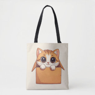 Süßes Cartoon-Kätzchen mit großen Augen Tasche