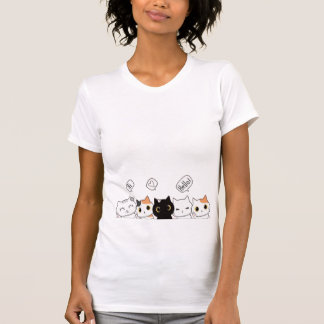 Süßes Cartoon-Katzen-Hallo-T-Shirt T-Shirt