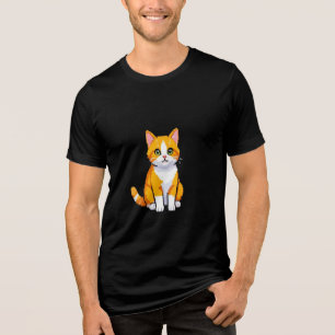 "Süßes Cartoon-Katzen-T-Shirt-Design" Tri-Blend Shirt