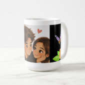 Süßes Cartoon-Paar Kaffeetasse (VorderseiteRechts)