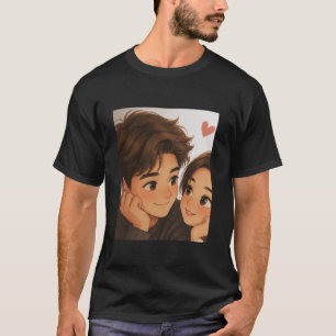 Süßes Cartoon-Paar T-Shirt