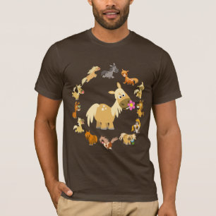 Süßes Cartoon-Ponys-Mandala-T-Shirt T-Shirt