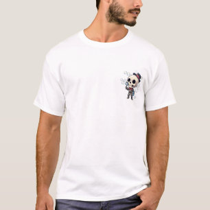 Süßes Cartoon-Skelett, das Seifenblasen oben bläst T-Shirt
