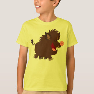 Süßes Cartoon strahlendes Wildschwein Kinder T-Shi T-Shirt