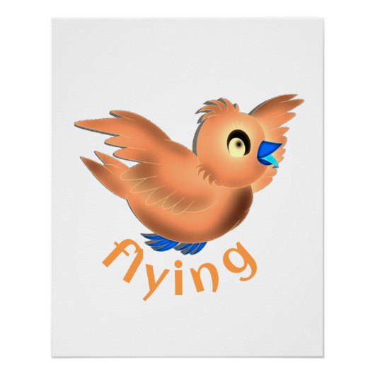 Süßes Cartoon-Vogel-Poster Poster (Vorderseite)