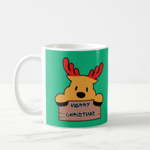 Süßes Cartoon-Weihnachtsrentier Kaffeetasse