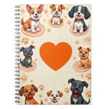 Süßes Cartoon-Welpen-Notizbuch - Reizvolles Hunde-