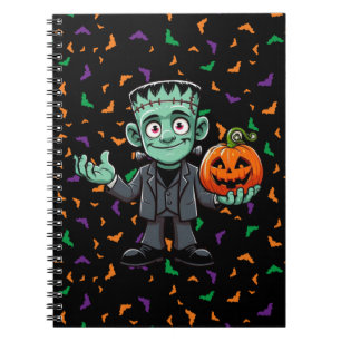 Süßes, cartoonartiges Frankenstein-Monster Notizblock