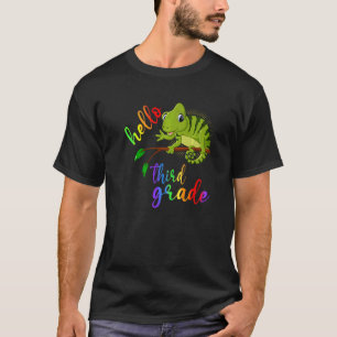 Süßes Chamäleon Hallo Dritte Klasse Zurück zur Sch T-Shirt