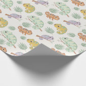 Süßes Chamäleon-Muster Geschenkpapier (Ecke)