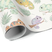 Süßes Chamäleon-Muster Geschenkpapier (Rolleneckpunkt)