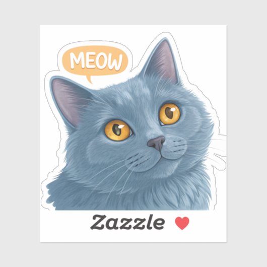 Süßes Chartreux-Katzengesicht-Sticker” | Kuschelig Aufkleber (Blatt)