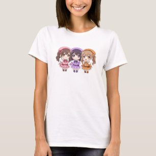 Süßes Chibi-Anime-Mädchen-Trio Damen T-Shirt