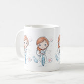 Süßes Chibi-Arzt-Tassendesign Kaffeetasse (Vorderseite Links)