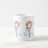 Süßes Chibi-Arzt-Tassendesign Kaffeetasse (Mittel)