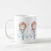 Süßes Chibi-Arzt-Tassendesign Kaffeetasse (Links)