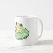 Süßes Chibi-Frosch-Sommerpool-Tag-Limonade-Design Kaffeetasse (VorderseiteRechts)