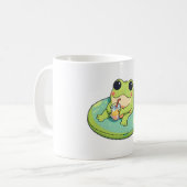 Süßes Chibi-Frosch-Sommerpool-Tag-Limonade-Design Kaffeetasse (Vorderseite Links)