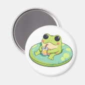 Süßes Chibi-Frosch-Sommerpool-Tag-Limonade-Design Magnet (Vorderseite/Rückseite)