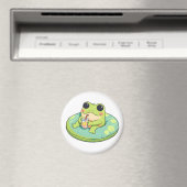 Süßes Chibi-Frosch-Sommerpool-Tag-Limonade-Design Magnet (In Situ (Geschirrspüler))