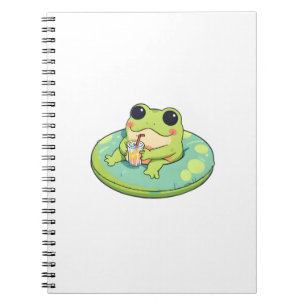 Süßes Chibi-Frosch-Sommerpool-Tag-Limonade-Design Notizblock