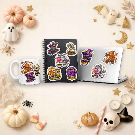 Süßes Chibi-Halloween-Cartoon-Monster Aufkleber