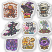Süßes Chibi-Halloween-Cartoon-Monster Aufkleber (Vorderseite)