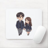 Süßes Chibi K-Drama Schulpaar Mauspad (Mit Mouse)