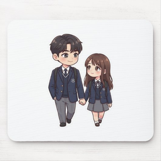 Süßes Chibi K-Drama Schulpaar Mauspad (Vorne)