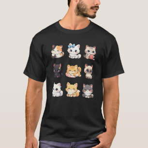 Süßes Chibi-Kätzchen-Kollektion T-Shirt Niedliche