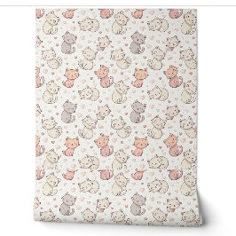 Süßes Chibi-Katzen-Muster - Kinder Kawaii Kätzchen Tapete