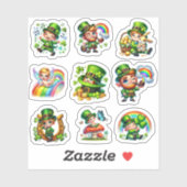 Süßes Chibi-Kobold-Glücksschleifen-Set Aufkleber (Blatt)