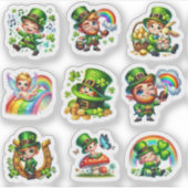 Süßes Chibi-Kobold-Glücksschleifen-Set Aufkleber (Vorderseite)