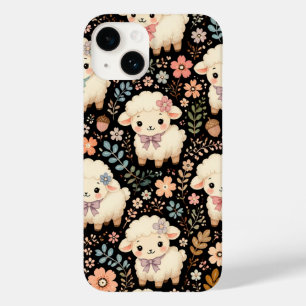 Süßes Chibi-Lamm mit Blumenmuster Cottagecore Case-Mate iPhone 14 Hülle