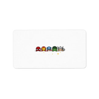 Süßes Chibi-Superheldenteam-Luergrafik Adressaufkleber