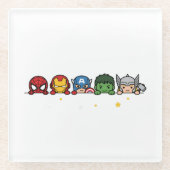 Süßes Chibi-Superheldenteam-Luergrafik Glasuntersetzer (Vorderseite)
