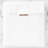 Süßes Chibi-Superheldenteam-Luergrafik Quadratischer Aufkleber (Tasche)