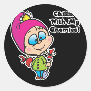 Süßes Chillen mit meinem Gnom-Design Runder Aufkleber