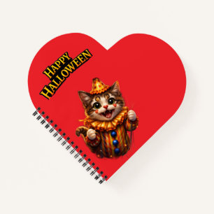 Süßes Clown-Kätzchen wunderlich fröhliches Hallowe Notizblock