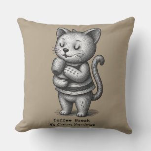 Süßes Coffee Break Katzen Art Grafik T-Shirt Kissen