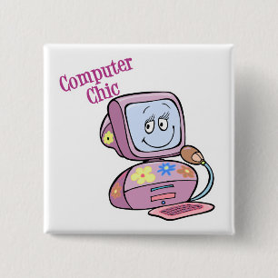 Süßes Computer-Chic-Design Button