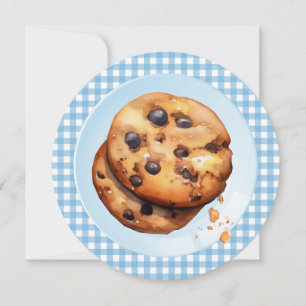 Süßes Cookie ist auf dem Weg Blaues Babyshower Einladung