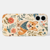 Süßes Corgi-Blumengarten-Muster Case-Mate iPhone Hülle (Rückseite (Horizontal))