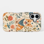 Süßes Corgi-Blumengarten-Muster iPhone 16 Hülle (Rückseite (Horizontal))