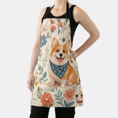 Süßes Corgi-Blumengarten-Muster Schürze (InSitu)