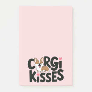 Süßes Corgi-Fan-Geschenk Rosa Herz Welpen-Hundemam Post-it Klebezettel