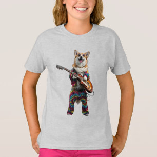 Süßes Corgi Rockstar Kinder T-Shirt