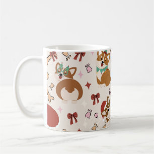 Süßes Corgi-Weihnachts-Feiertags-Nahtloses Muster Kaffeetasse