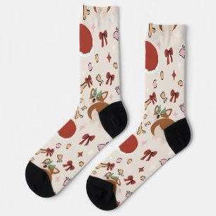 Süßes Corgi-Weihnachts-Nahtloses Muster Socken