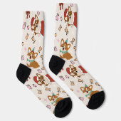 Süßes Corgi-Weihnachts-Nahtloses Muster Socken (Rechts)
